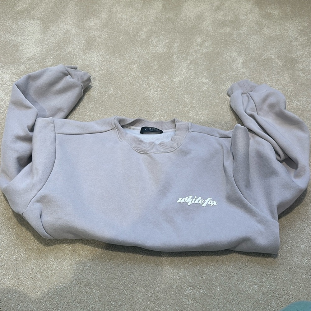 white fox crew neck love & lesiure